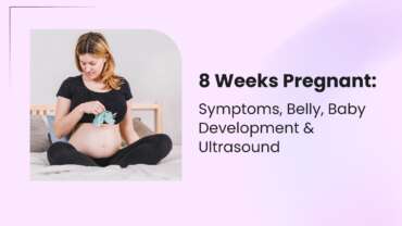 8 weeks pregnant belly and baby development illustration